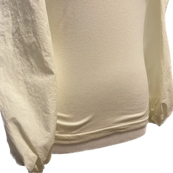 Skies are Blue Puff Sleeve Blouse Cream Crew Neck Size XS NWT - Picture 7 of 16